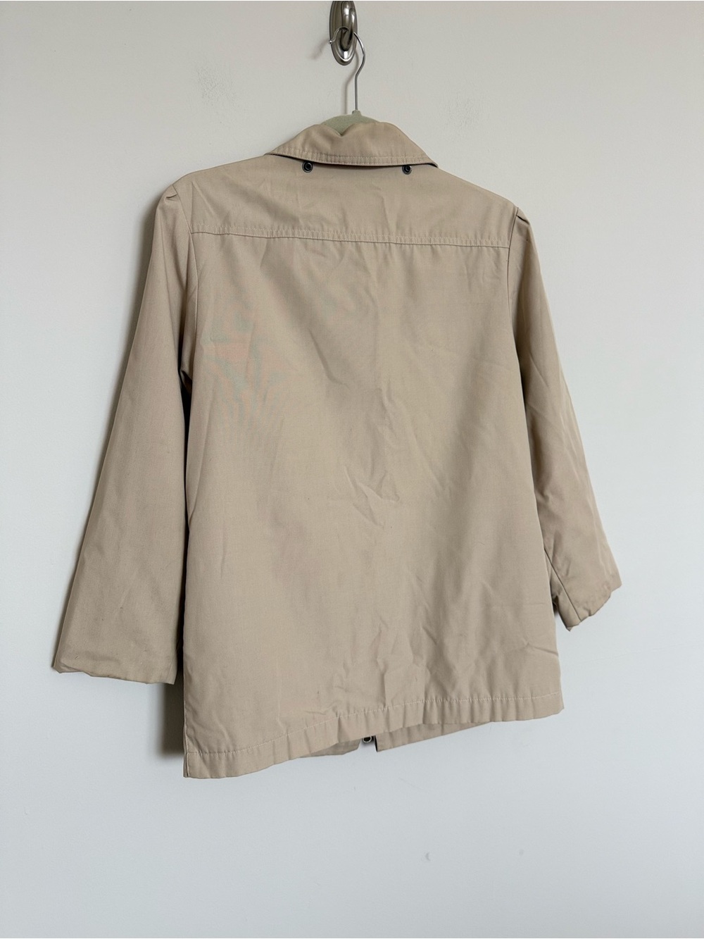 London Fog Beige Zip Utility Jacket Petite 2 Classic Lightweight Coat - Picture 6 of 10